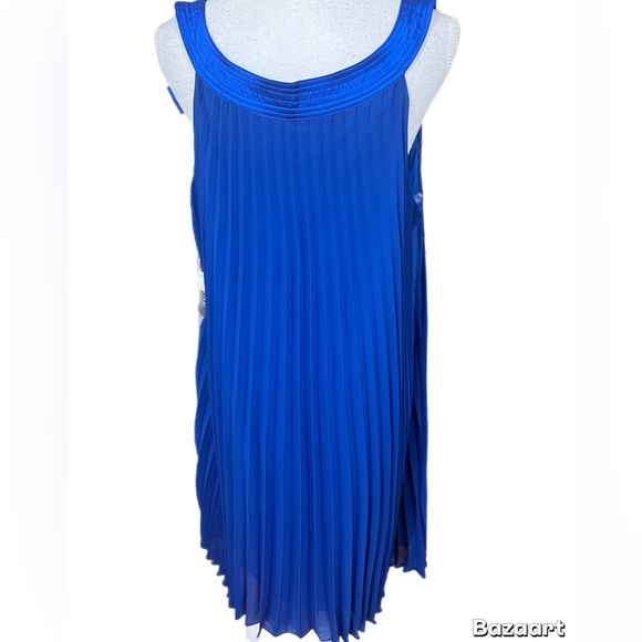 Robbie Bee NWT Dress Womens 18W Cobalt Blue Kaftan Pleated Ultra Flowy Plus Bow - Picture 3 of 4